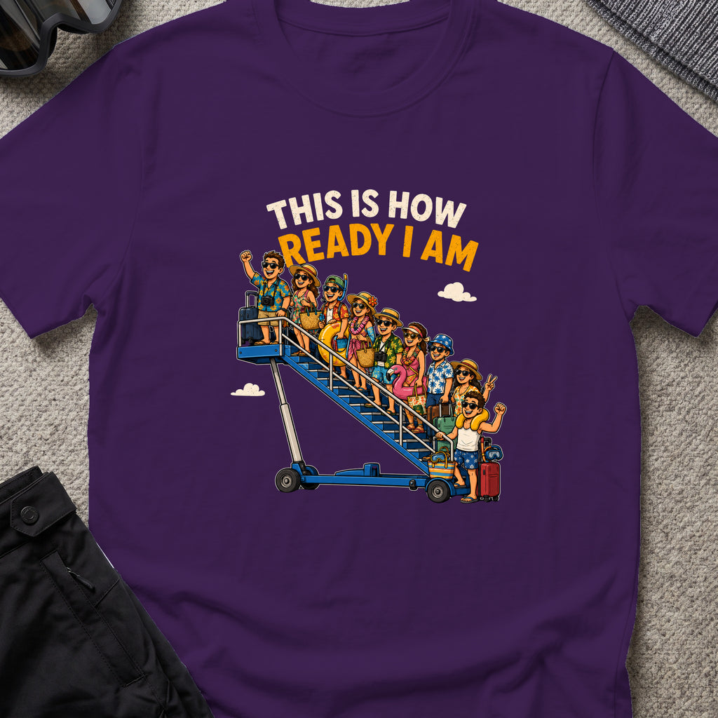 This is How Ready I am T-Shirt in Purple, front view.