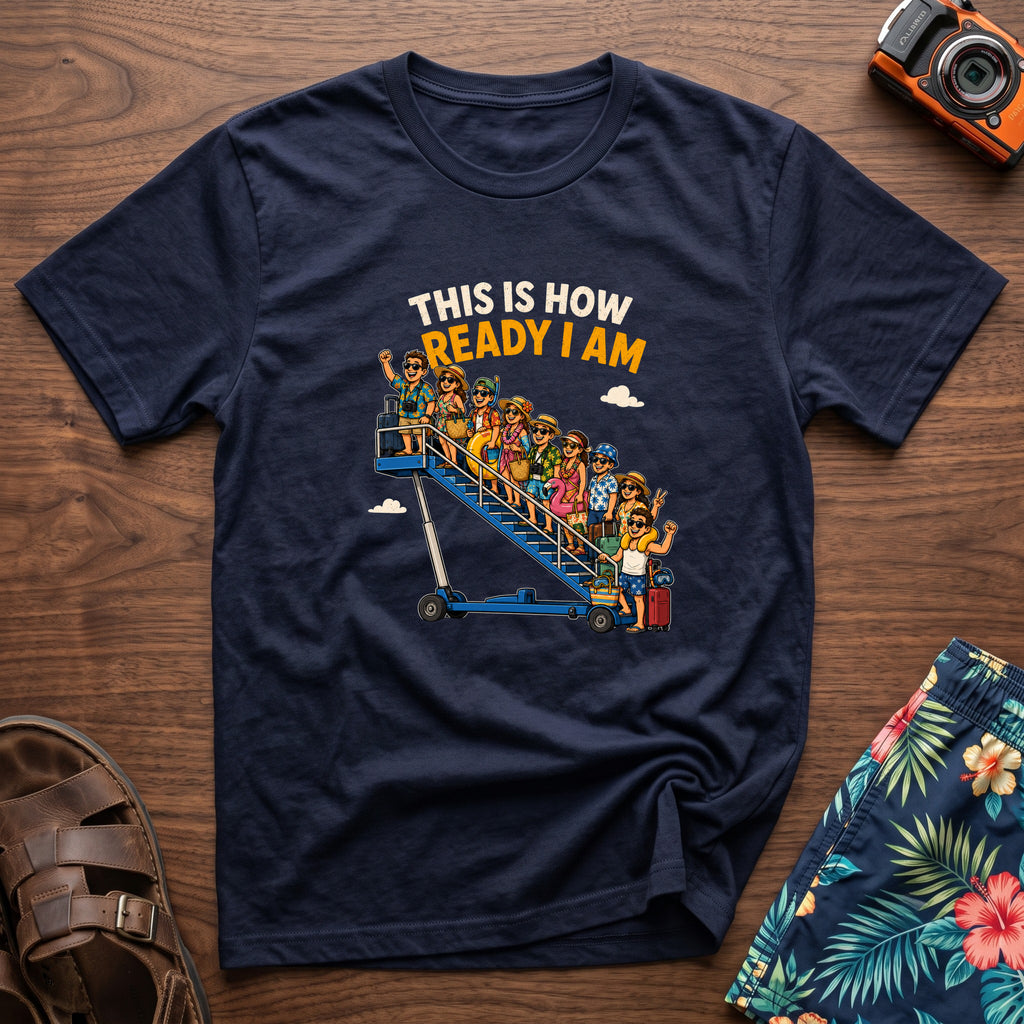 This is How Ready I am T-Shirt in Navy, front view.