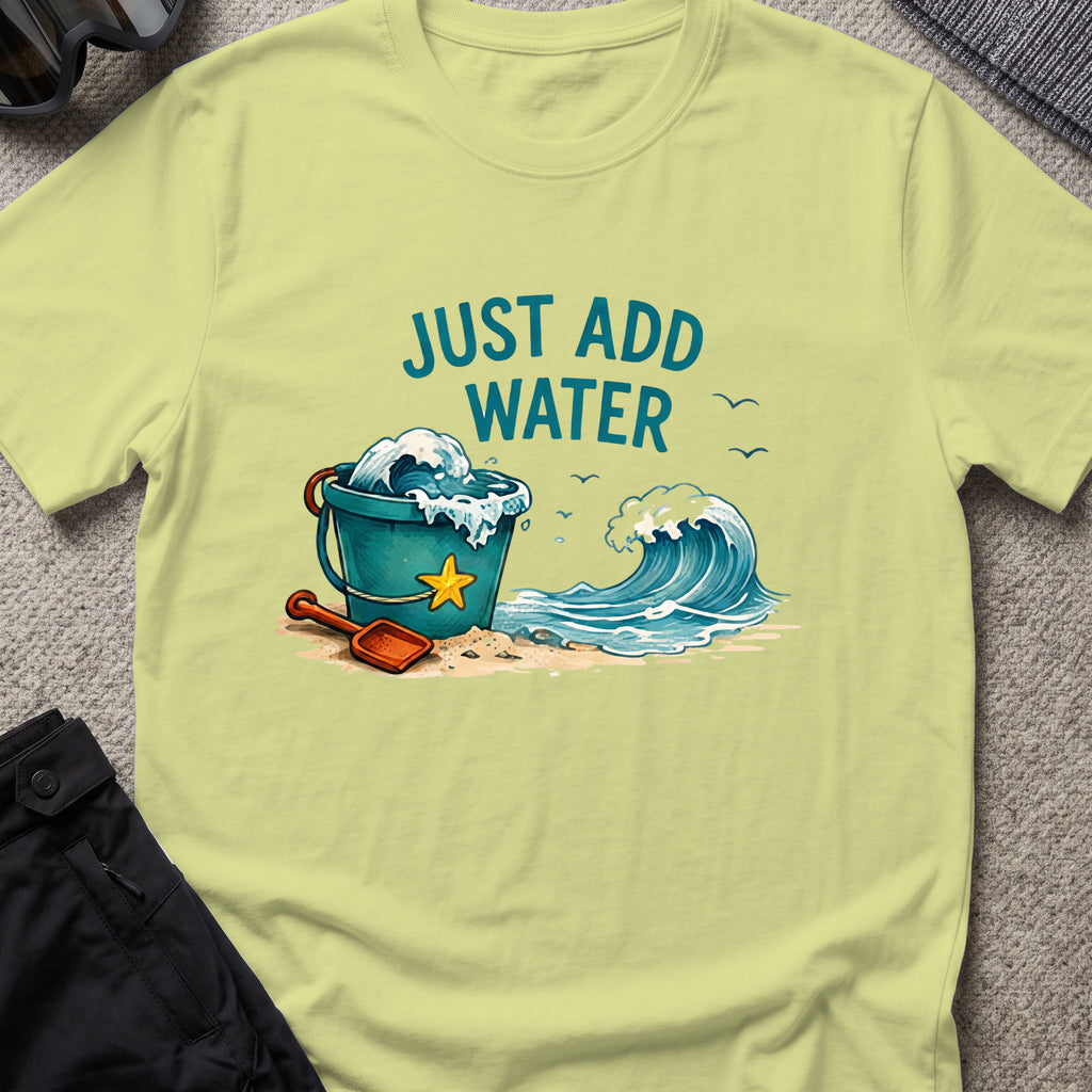 Just Add Water T-Shirt in Pistachio, front view.