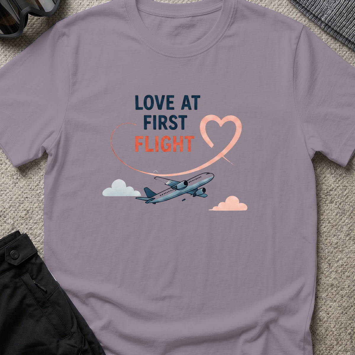 Love at First Flight T-Shirt in Paragon, front view.
