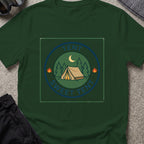Tent Sweet Tent T-Shirt in Forest Green, front view.