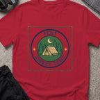 Tent Sweet Tent T-Shirt in Antique Cherry Red, front view.