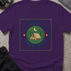 Tent Sweet Tent T-Shirt in Purple, front view.