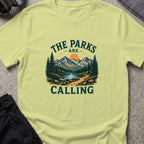 The Parks are Calling T-Shirt in Pistachio, front view.