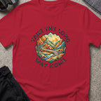 Take the Long Way Home T-Shirt in Antique Cherry Red, front view.