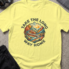 Take the Long Way Home T-Shirt in Cornsilk, front view.