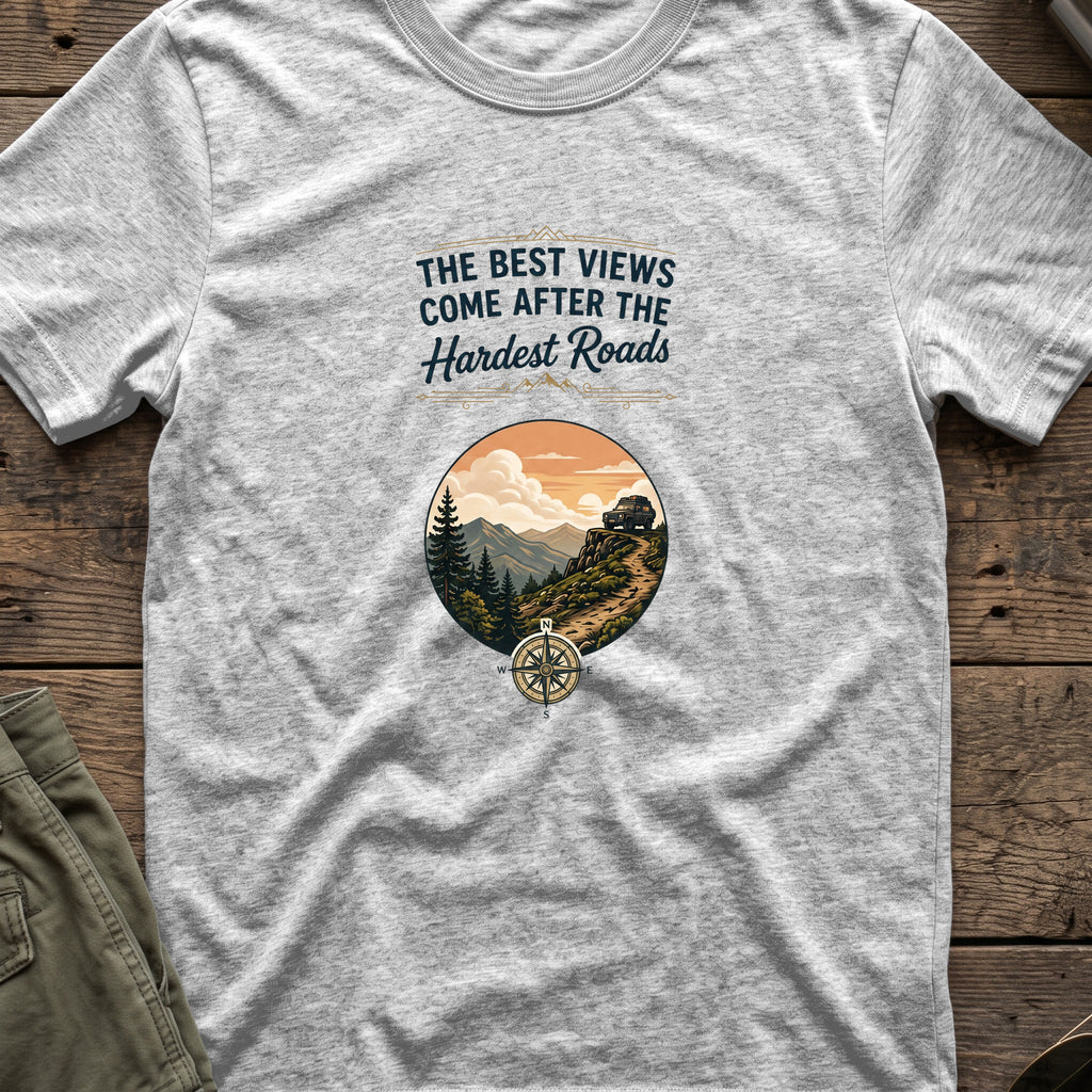 The Best Views T-Shirt in Sport Grey, front view.
