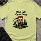 Fueling Adventures T-Shirt in Pistachio, front view.