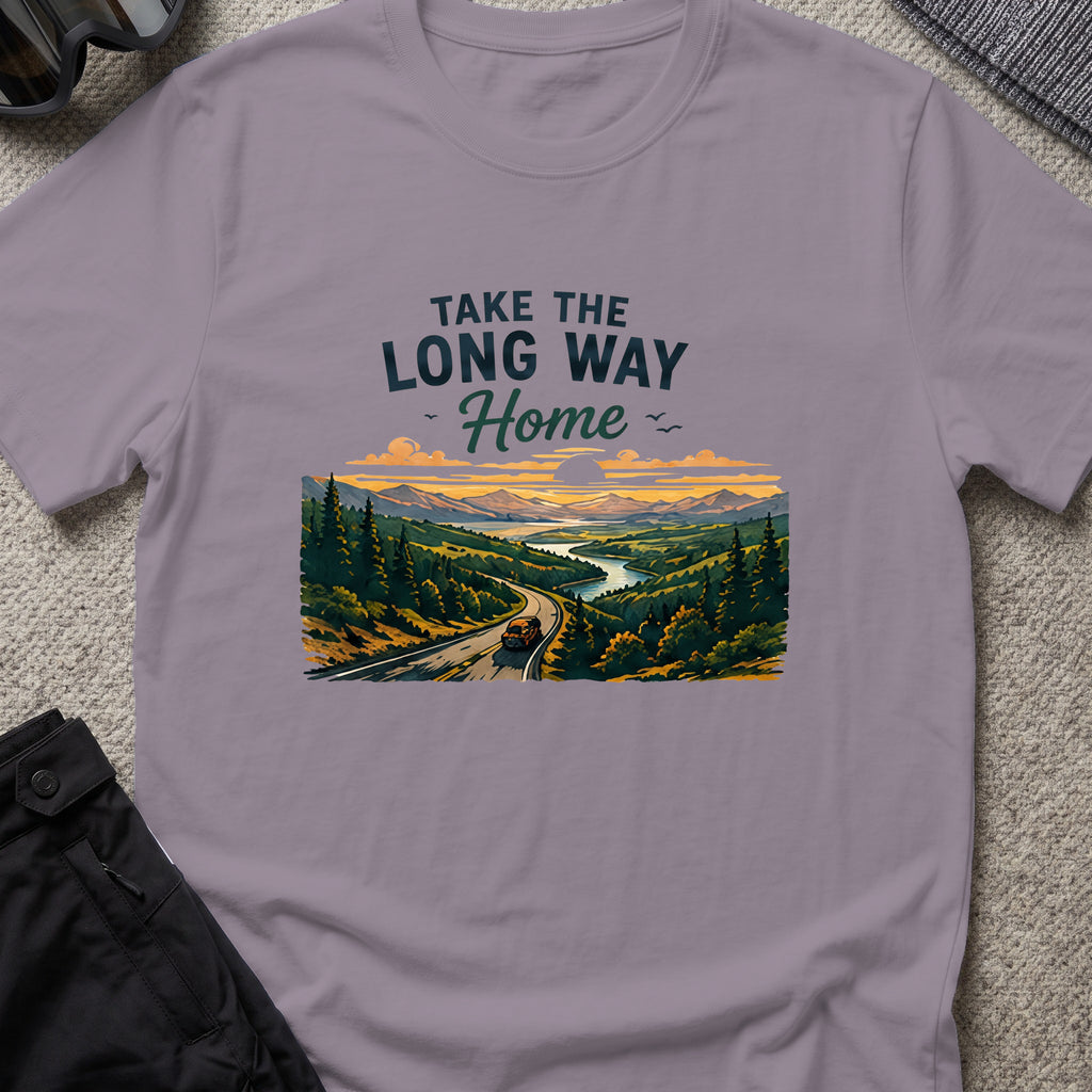 Take The Long Way Home T-Shirt in Paragon, front view.