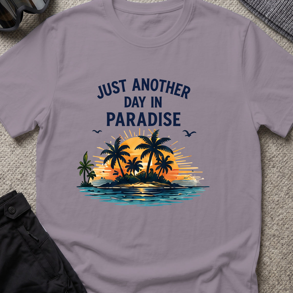 Just Another Day in Paradise T-Shirt in Paragon, front view.