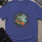Let's Get Lost T-Shirt — Camper in Metro Blue, front view.
