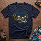 Beach Bum for Life T-Shirt in Navy, front view.