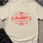 Alert Family Trip T-Shirt in Sand, front view.