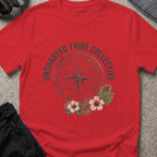 Uncharted Tribe Compass T-Shirt in Red, front view.