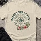 Uncharted Tribe Compass T-Shirt in Sand, front view.