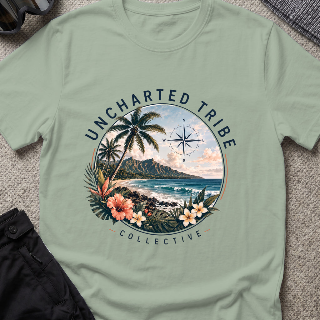 Diamond Head T-Shirt in Sage, front view.