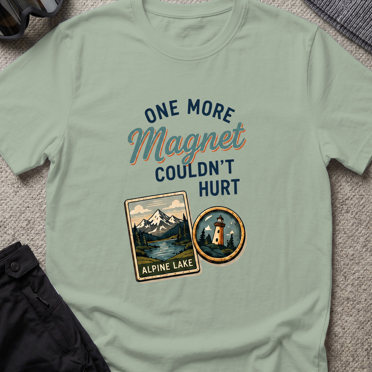 One more Magnet T-Shirt in Sage, front view.