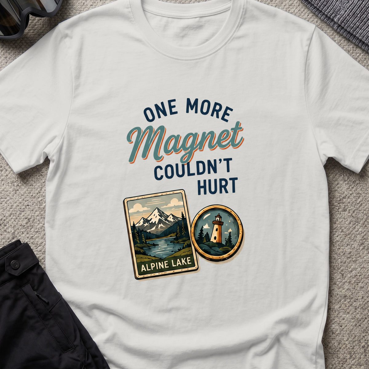 One more Magnet T-Shirt in Ice Grey, front view.