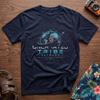 Digital Nomad T-Shirt in Navy, front view.