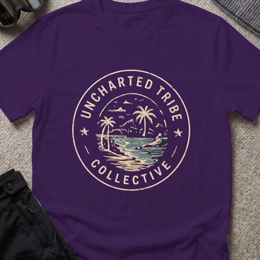 The Mark — Island Badge T-Shirt in Purple, front view.