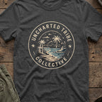 The Mark — Island Badge T-Shirt in Dark Heather, front view.