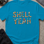 Shell Yeah T-Shirt in Antique Sapphire, front view.