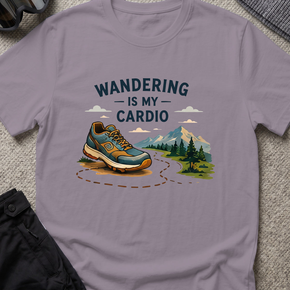 Wandering is my Cardio T-Shirt in Paragon, front view.