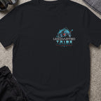 Uncharted Tribe Network — Cyber Tee in Vintage Black, front view.