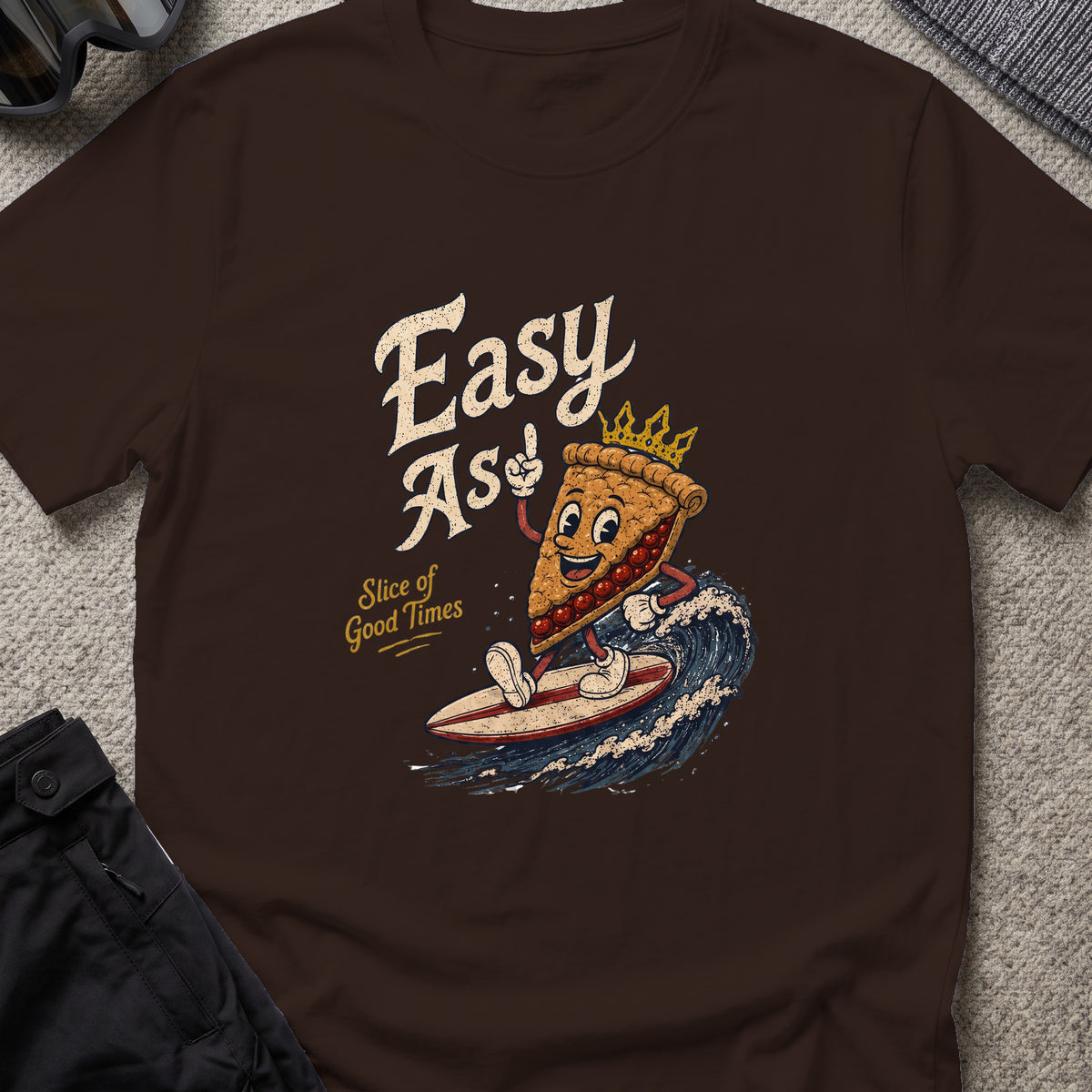 Slice of the Good Life T-Shirt in Dark Chocolate, front view.