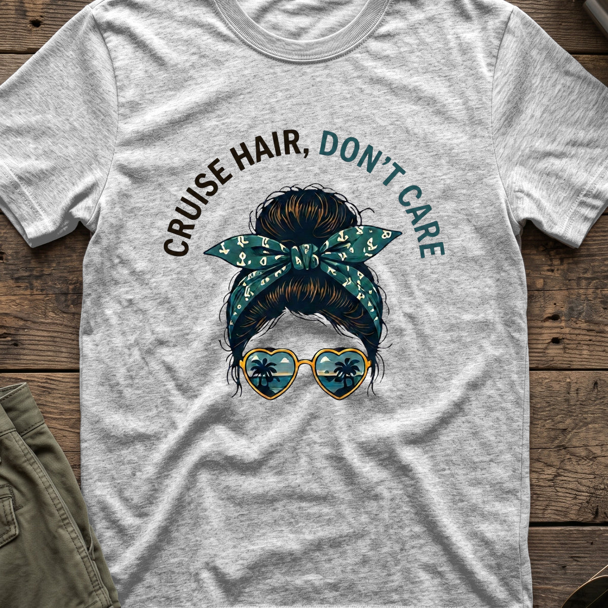 Cruise Hair Don't Care T-Shirt in Sport Grey, front view.