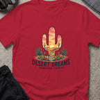 Desert Dreams T-Shirt — Sonoran Sunset in Antique Cherry Red, front view.
