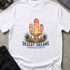 Desert Dreams T-Shirt — Sonoran Sunset in White, front view.