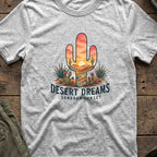 Desert Dreams T-Shirt — Sonoran Sunset in Sport Grey, front view.