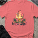 Desert Dreams T-Shirt — Sonoran Sunset in Coral Silk, front view.