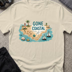 Gone Coastal T-Shirt in Sand, front view.