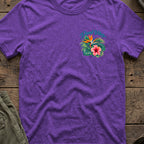 Island Vibes 2 T-Shirt in Heather Purple, front view.
