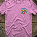 Island Vibes 2 T-Shirt in Heather Radiant Orchid, front view.