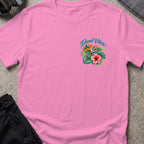 Island Vibes T-Shirt in Azalea, front view.