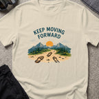 Keep Moving Forward T-Shirt in Sand, front view.