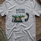 Nature is Calling T-Shirt in Sport Grey, front view.