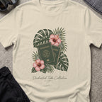 Floral Passport T-Shirt in Sand, front view.