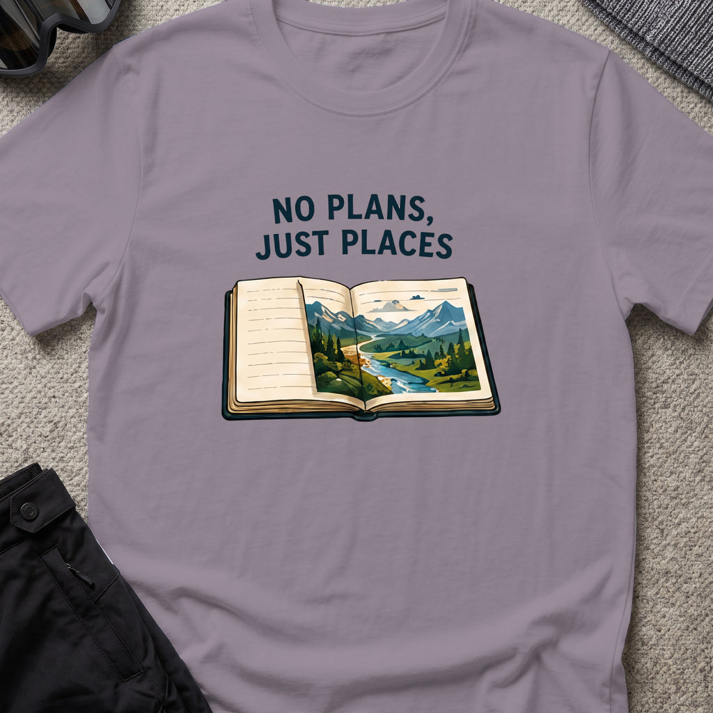 No Plans Just Places T-Shirt in Paragon, front view.