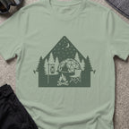 Night Under the Stars Travel T-Shirt in Sage, front view.