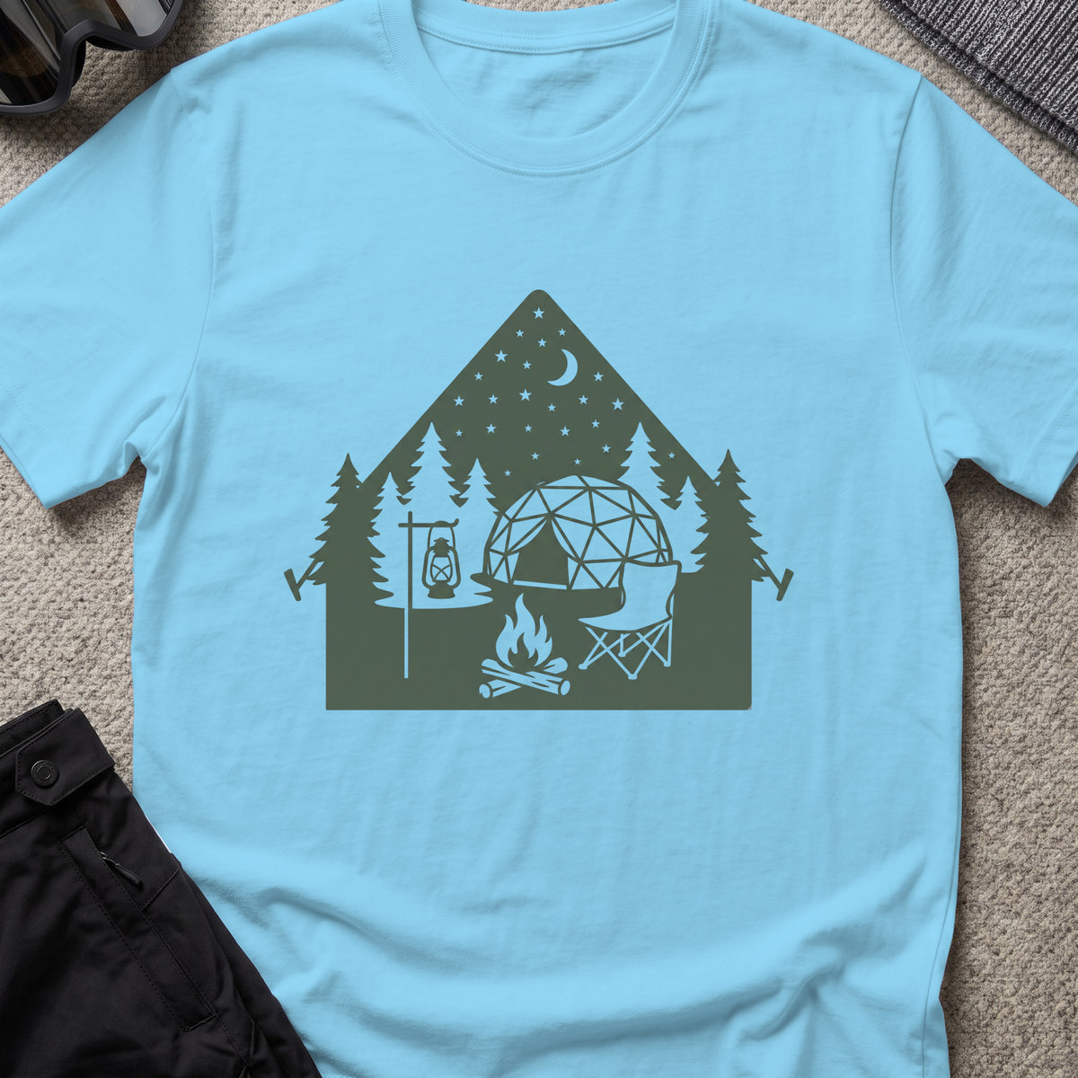 Night Under the Stars Travel T-Shirt in Sky, front view.