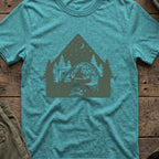Night Under the Stars Travel T-Shirt in Heather Galapagos Blue, front view.