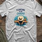 Floating is My Cardio T-Shirt in Sport Grey, front view.