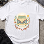 Floral Camper Van T-Shirt in White, front view.