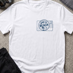 Born To Beach T-Shirt in White, front view.