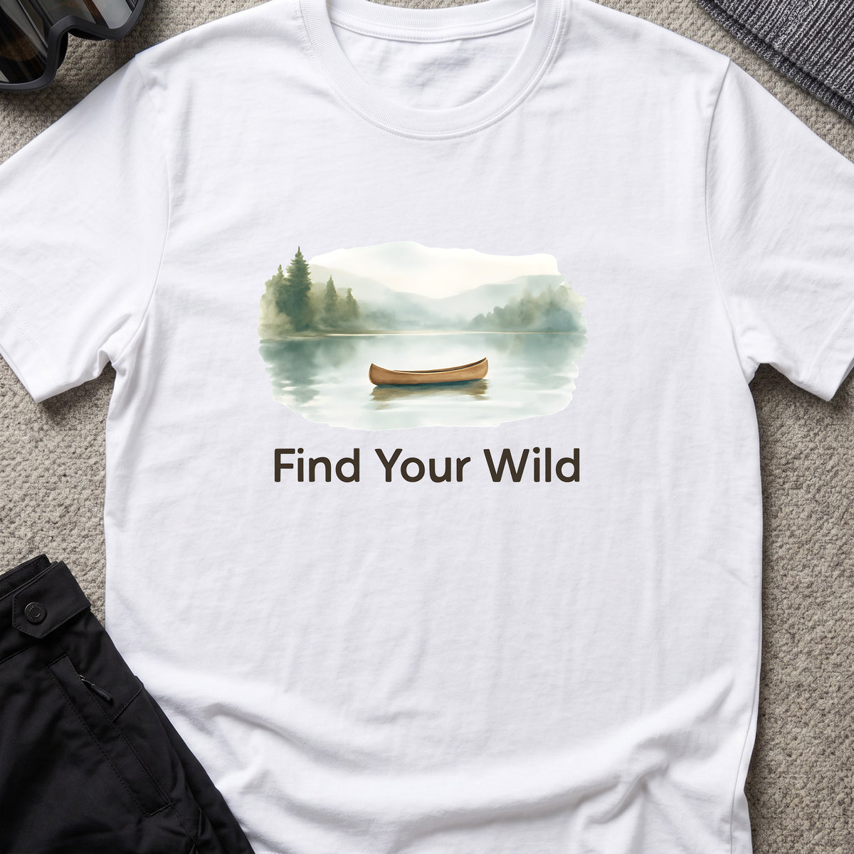 Find Your Wild T-Shirt in White, front view.