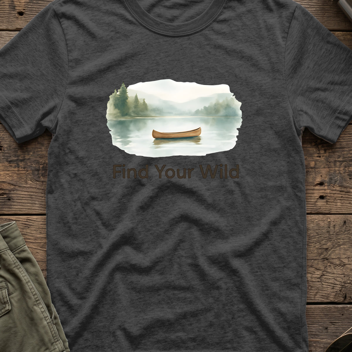 Find Your Wild T-Shirt in Dark Heather, front view.